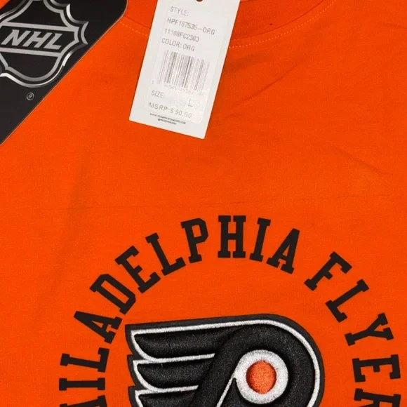 Philadelphia Flyers Pro Standard NHL Hockey Shirt Embroidered Patches Mens Large - Picture 3 of 5